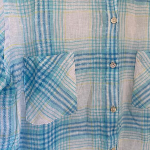 Lilly Pulitzer Blue Plaid Button Down Shirt - Picture 4 of 9